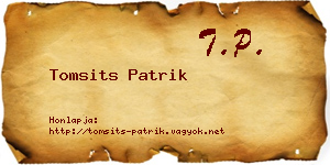Tomsits Patrik névjegykártya